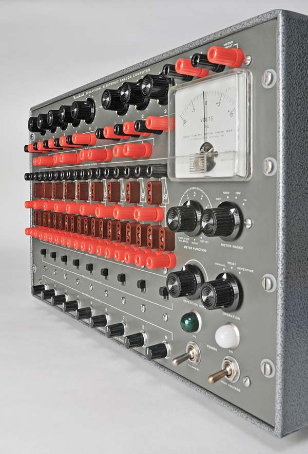 EC-1 front panel after restoration, showing patch board, balance pots, and meter.
