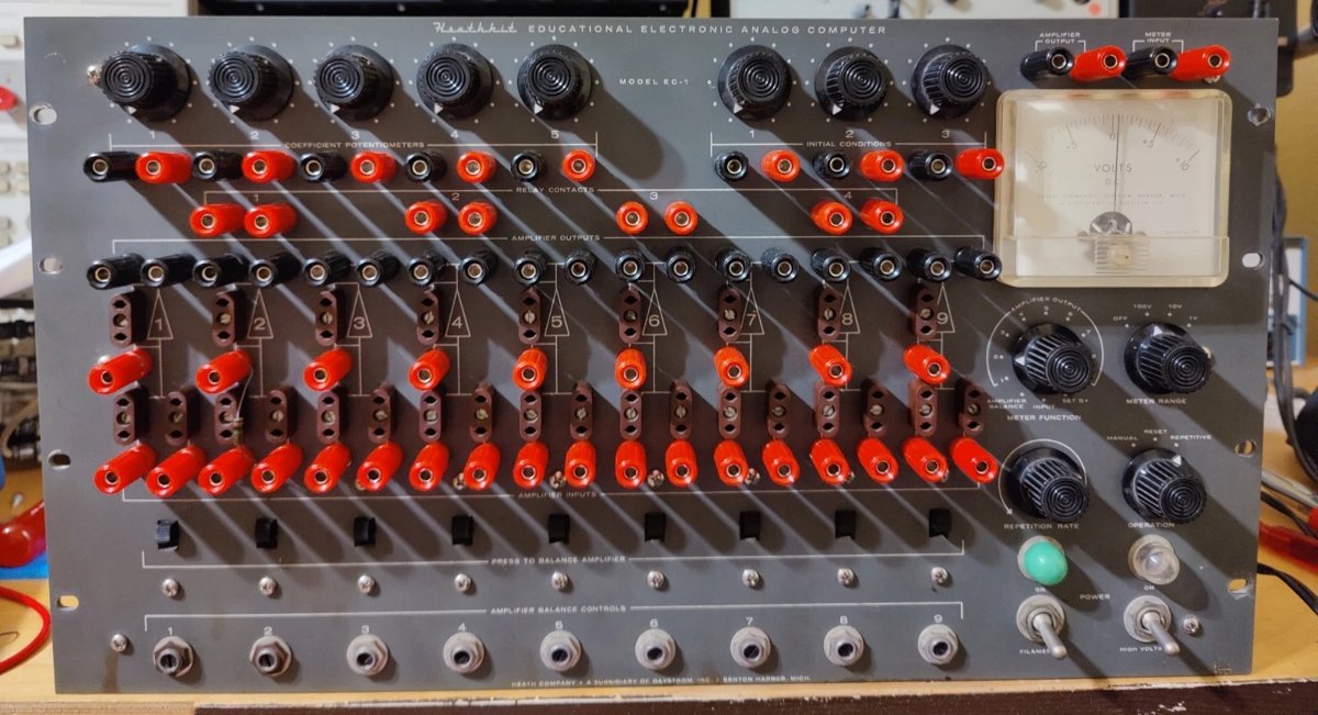 EC-1 front panel showing the full banana-jack patch field and binding post layout