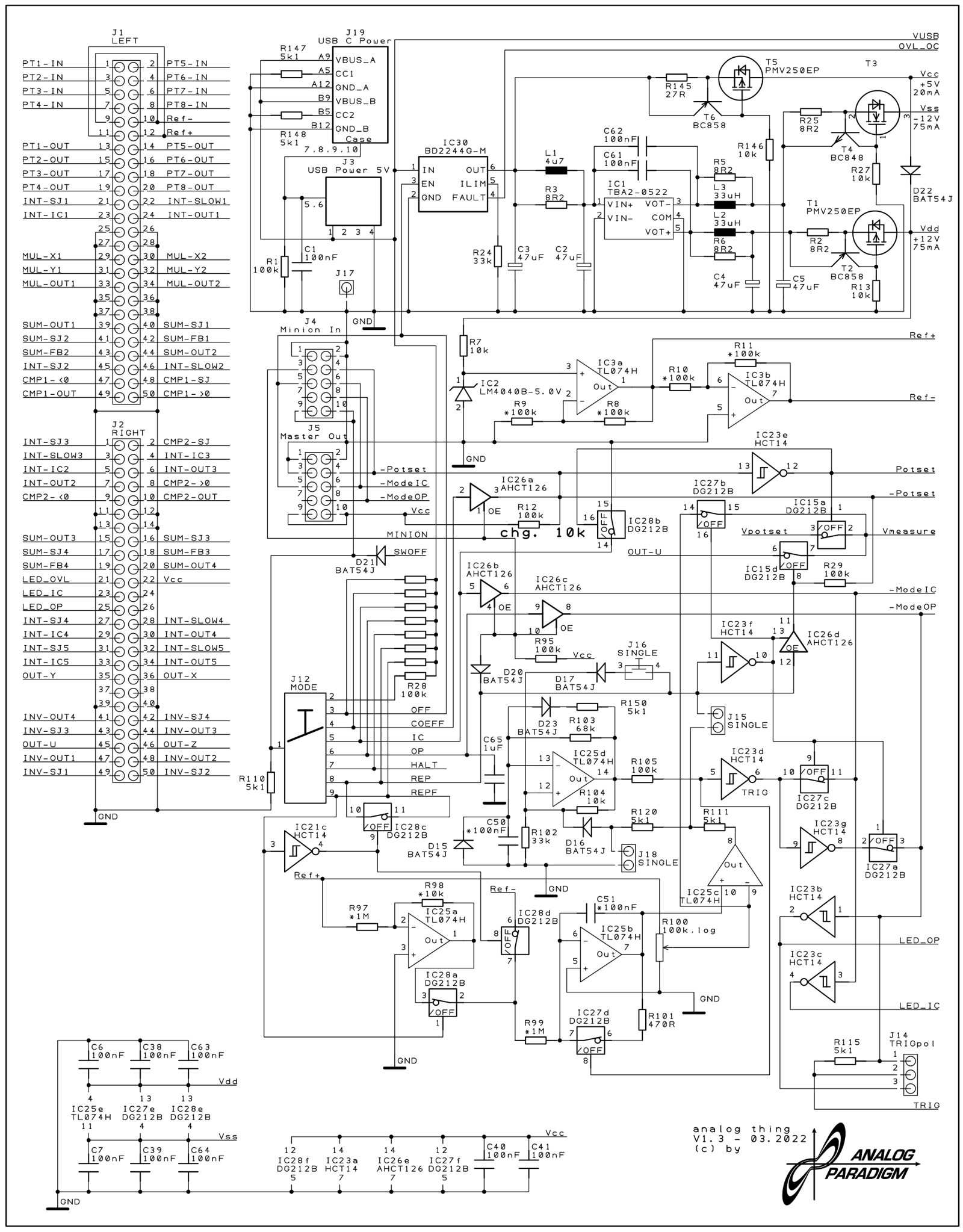 THAT rear and base PCB — schematic sheet 1 overview