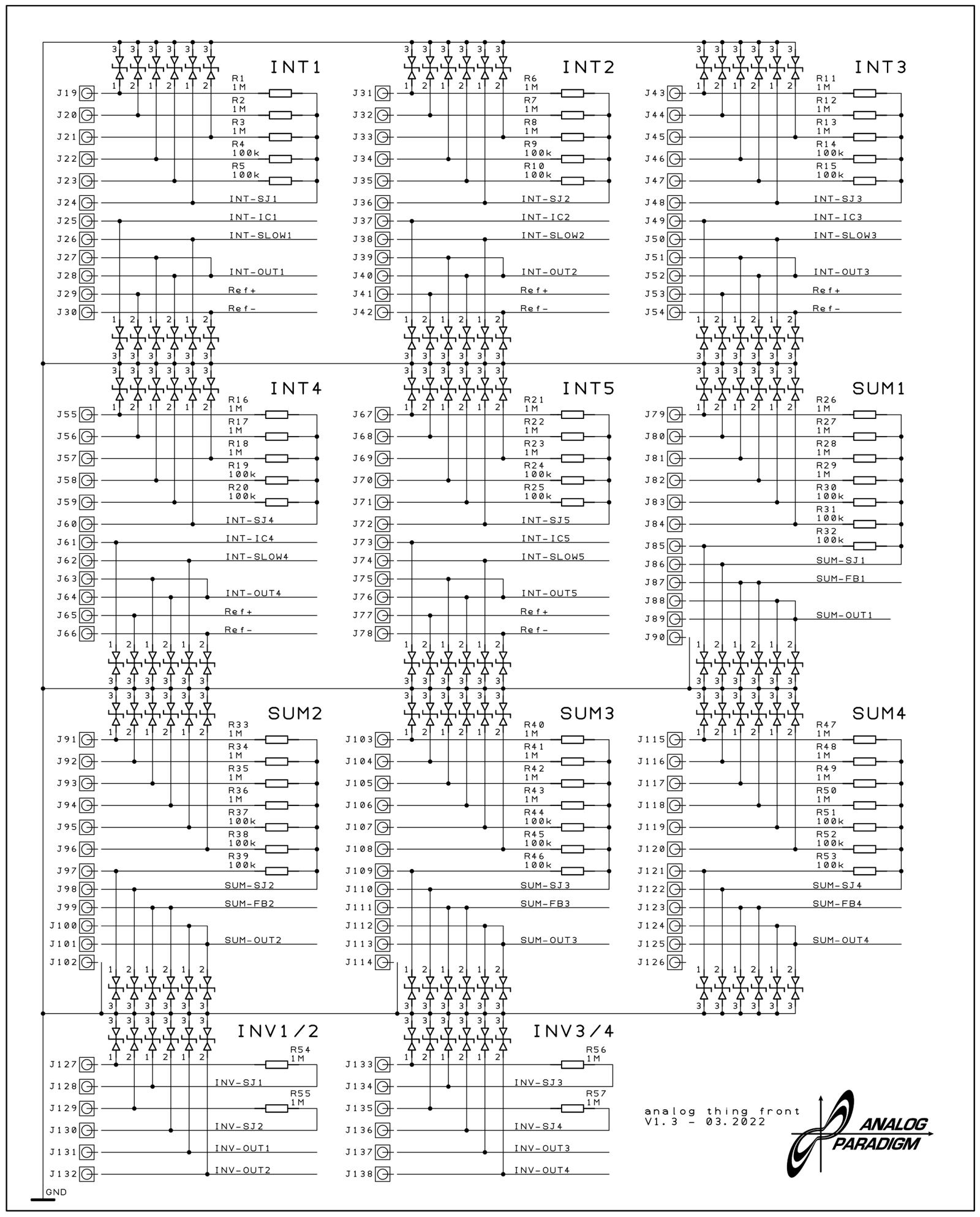 Front board sheet 02 — integrator, summer, and inverter jack detail